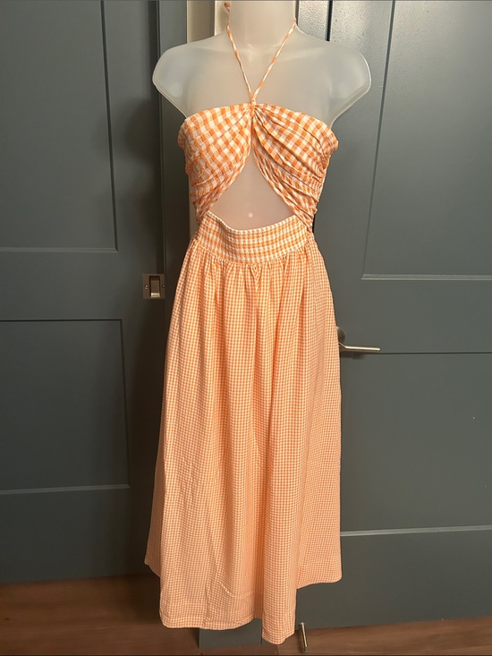 Love Bonito Dresses & Skirts - Love Bonito Orange Gingham Maxi Dress
